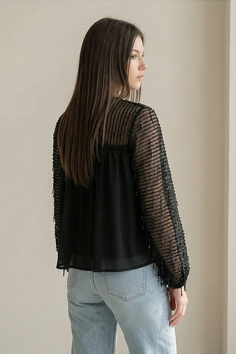 Aria Sheer Texture Blouse