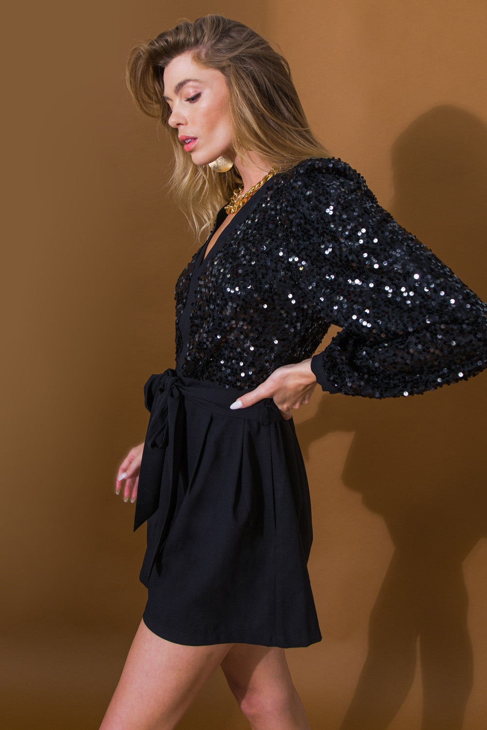 Zyd Black Sequin Romper