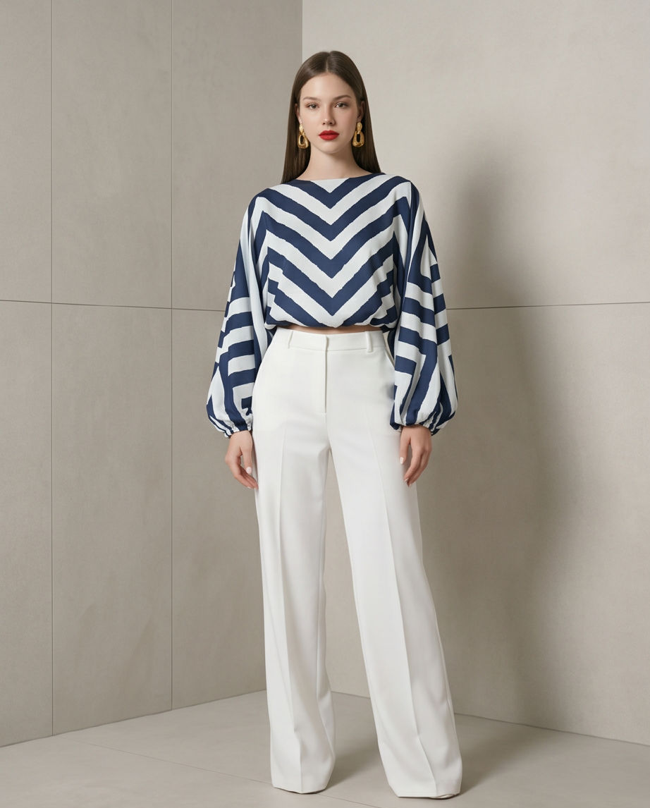 Nautica Chevron Blouse