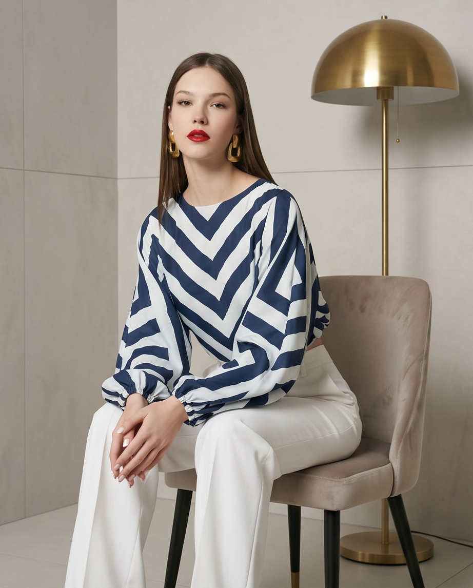 Nautica Chevron Blouse