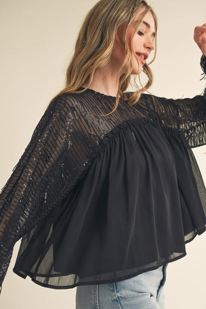Aria Sheer Texture Blouse