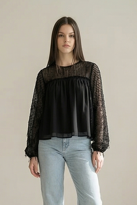 Aria Sheer Texture Blouse