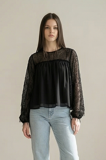 Aria Sheer Texture Blouse