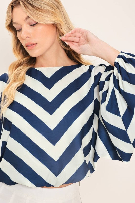Nautica Chevron Blouse