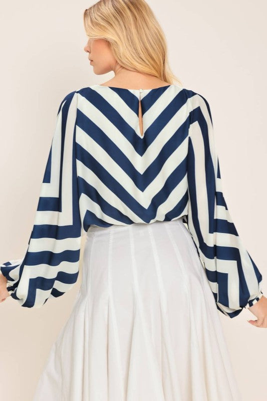 Nautica Chevron Blouse