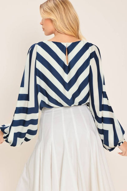 Nautica Chevron Blouse