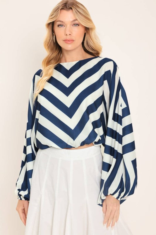 Nautica Chevron Blouse