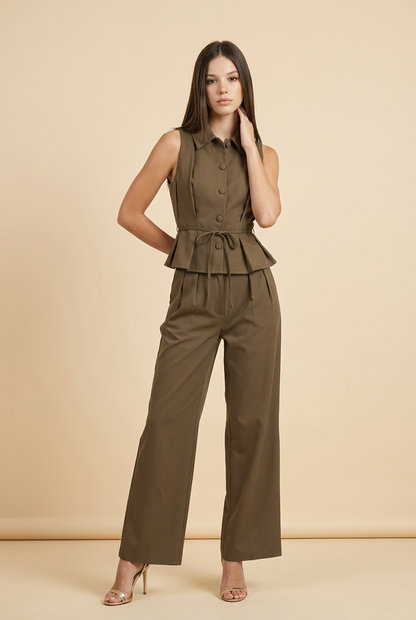 Olive Chic Peplum Set