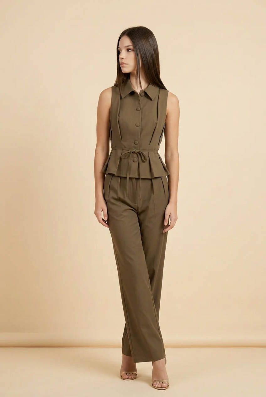 Olive Chic Peplum Set