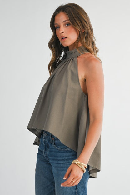 Iza Halter Taupe Top