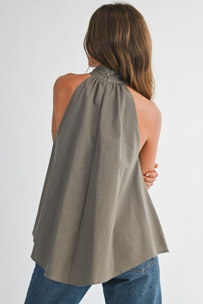 Iza Halter Taupe Top