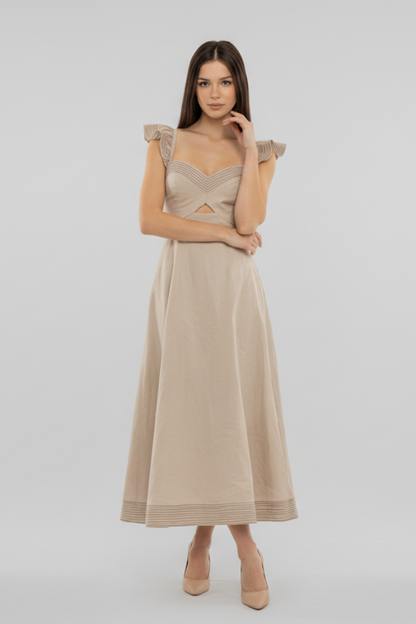 Zoe Beige Maxi Dress