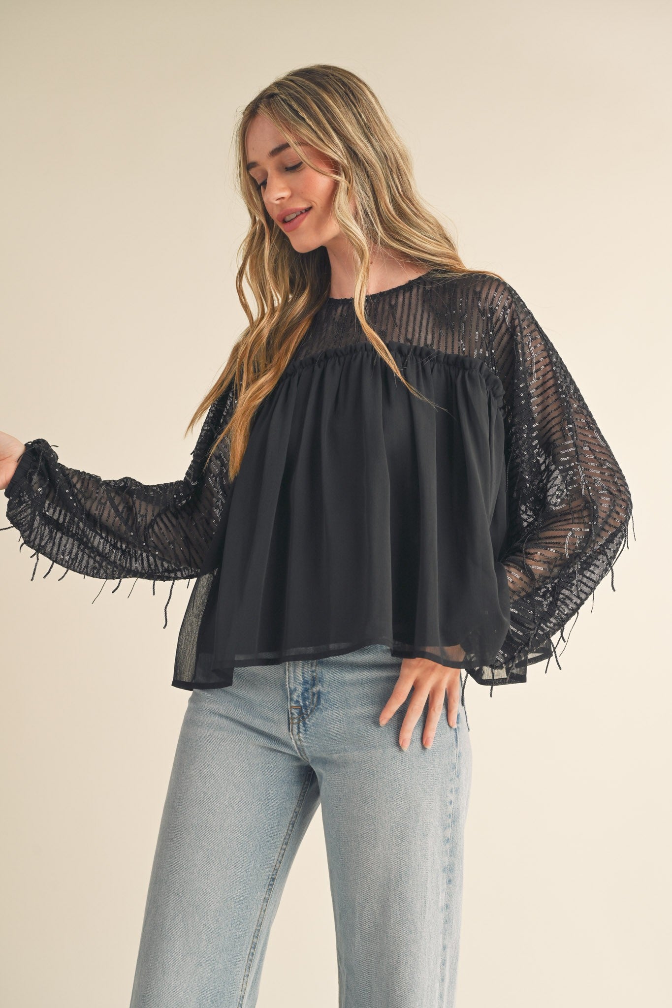 Aria Sheer Texture Blouse