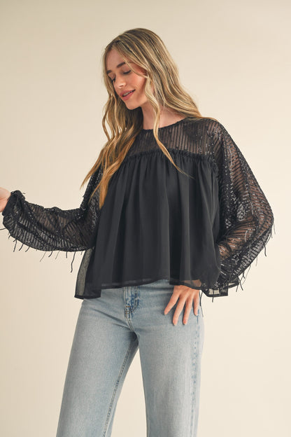 Aria Sheer Texture Blouse