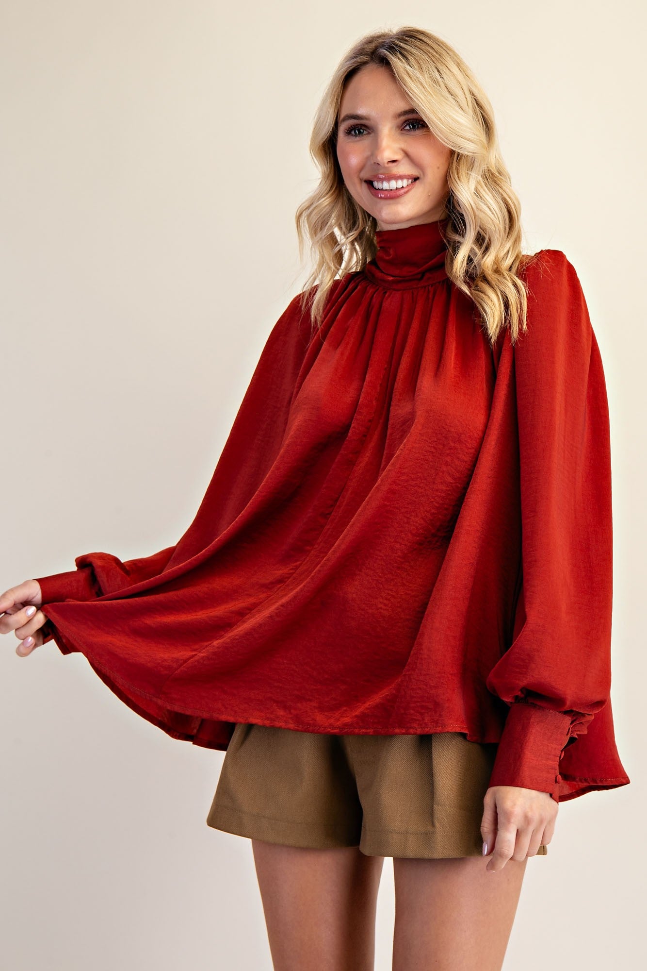 Sienna High Neck Sleeve Blouse
