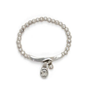 Silver Plated Bracelet with Clear Swarovski Cristal (2507)